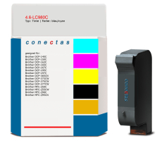 Tinte 4.6-LC980C kompatibel mit Brother LC-980c / LC-980