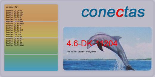 Papier 4.6-DK-11204 kompatibel mit Brother DK-11204